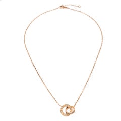 Cartier Love Diamond 18k Rose Gold Necklace For Sale At 1stdibs