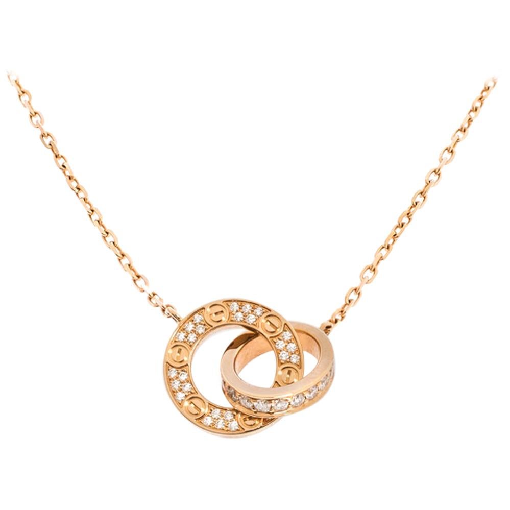 Cartier Love Diamond 18K Rose Gold Necklace