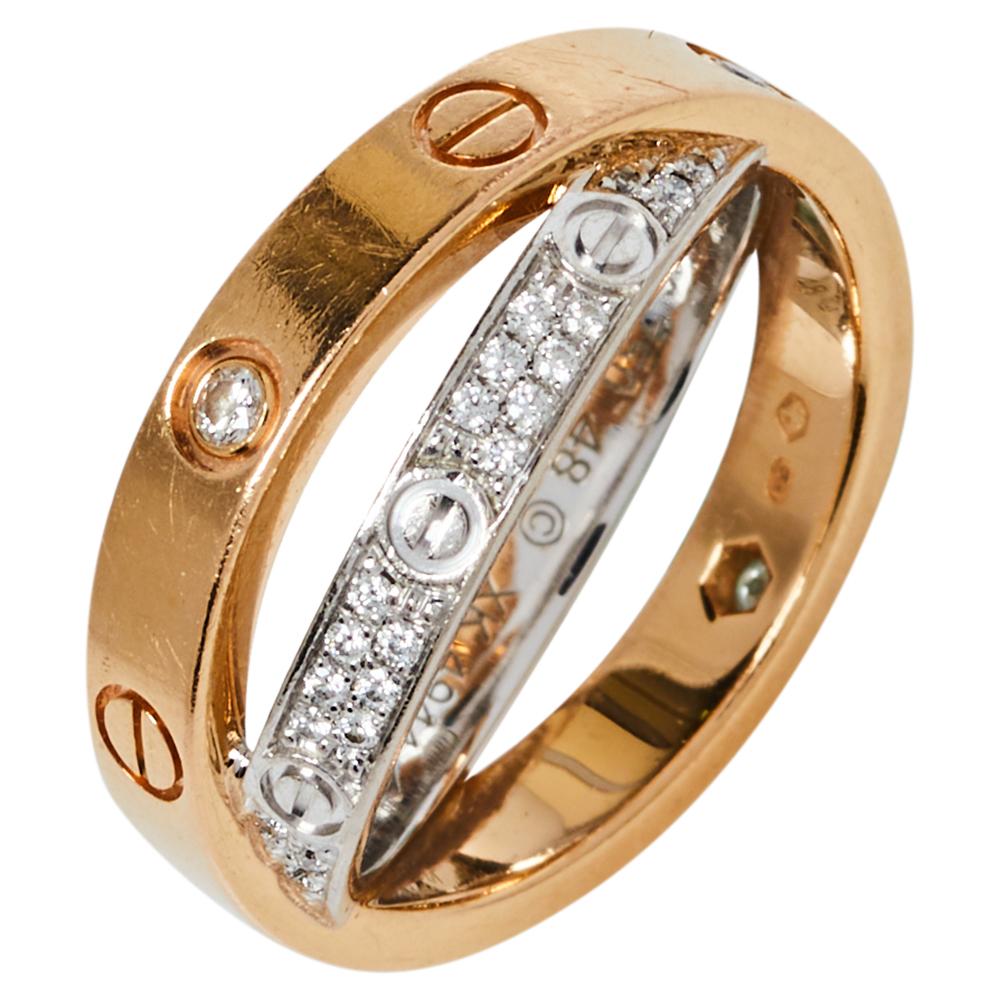 cartier love ring two tone