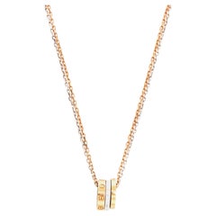 Cartier Love Diamant-Halskette aus 18 Karat zweifarbigem Gold mit doppelter Kette
