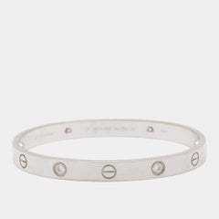 Cartier Love Diamond 18k White Gold Bangle Bracelet 17