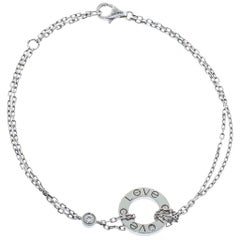 Cartier Love Diamond 18K White Gold Chain Link Bracelet