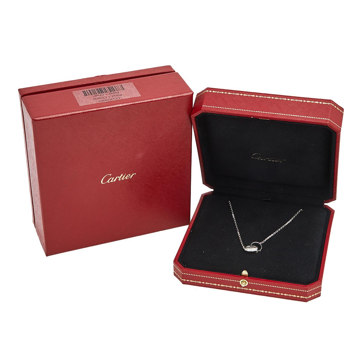 Cartier Love Diamond 18k White Gold Chain Necklace 1