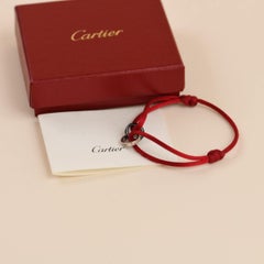 Cartier Love Diamond 18k Weißgold Sèvres Porzellan Rotes Corde-Armband