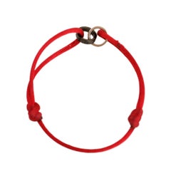 Cartier Love Diamond 18k Weißgold Sèvres Porzellan Rotes Corde-Armband