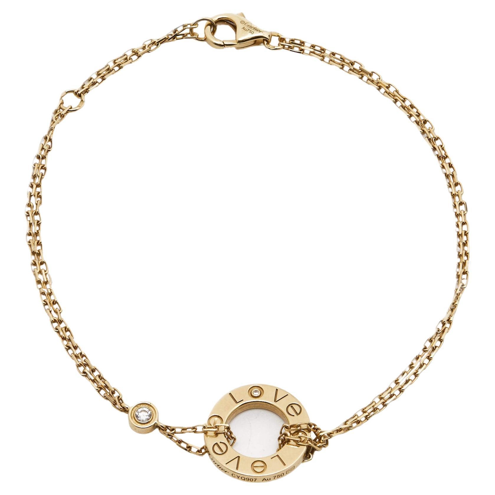 Cartier Bracelet Love en or jaune 18 carats et diamants en vente