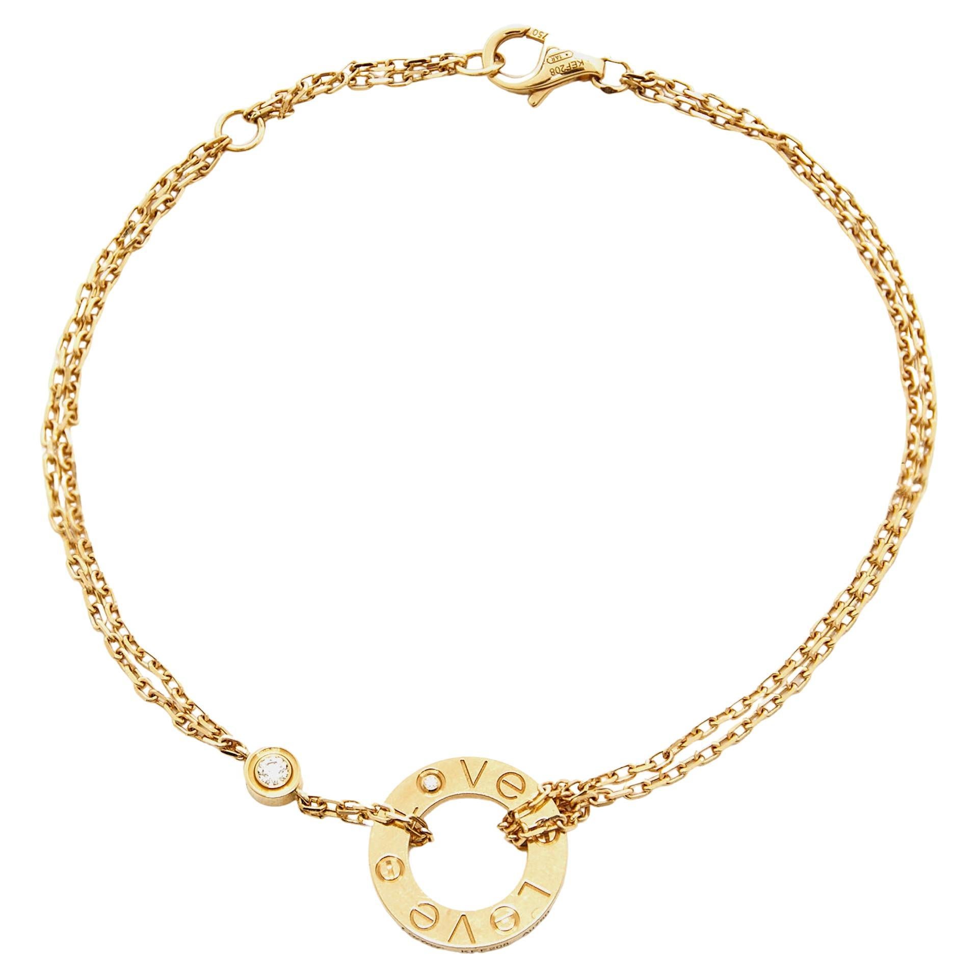 Cartier Love Diamond 18k Yellow Gold Bracelet