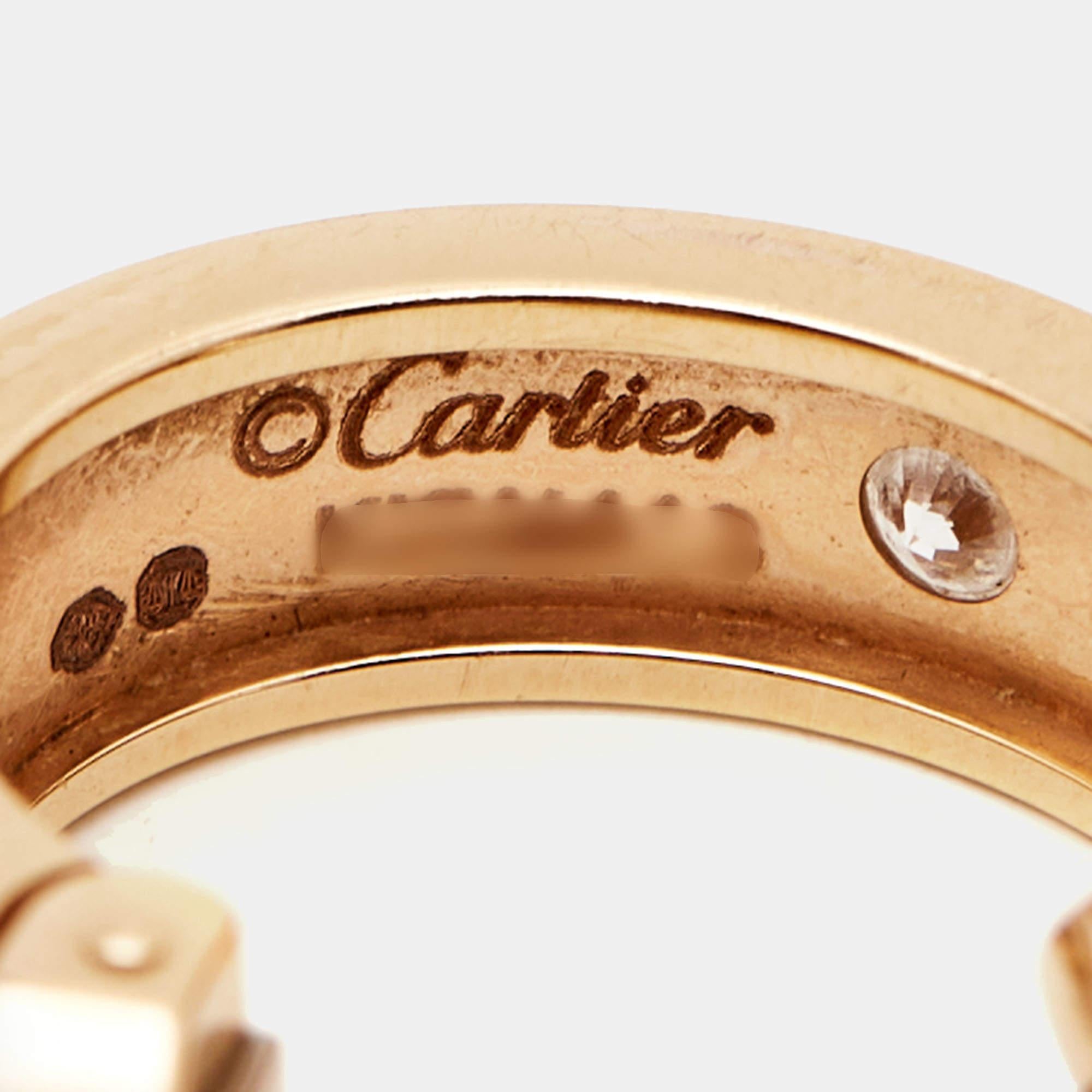 Uncut Cartier Love Diamond 18k Yellow Gold Hoop Earrings