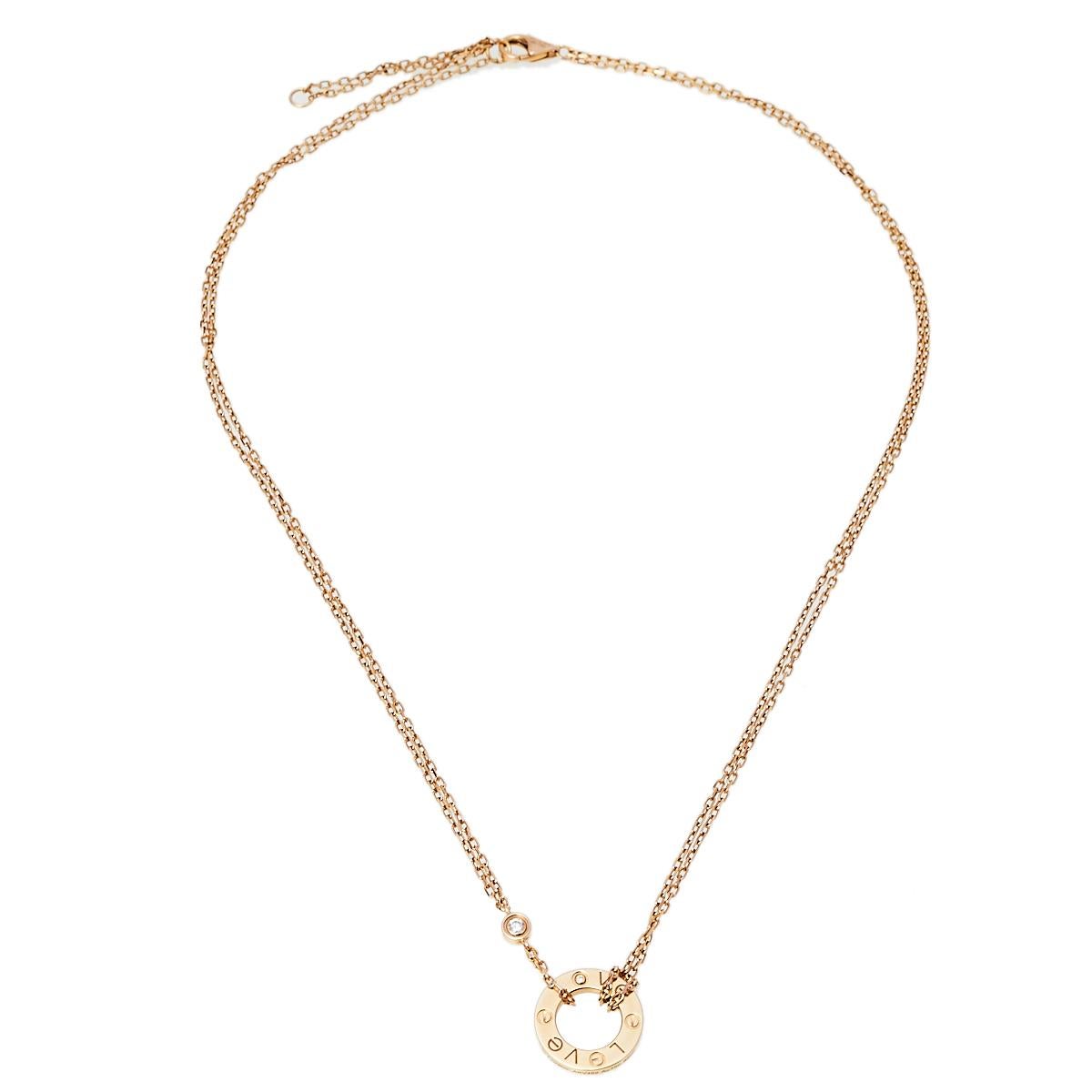A look at this Cartier creation and one is sure to be won over. Simple in appeal but overflowing with artistic excellence, this Love necklace is a testament to the wondrous craftsmanship and the painstaking effort that goes into making a Cartier