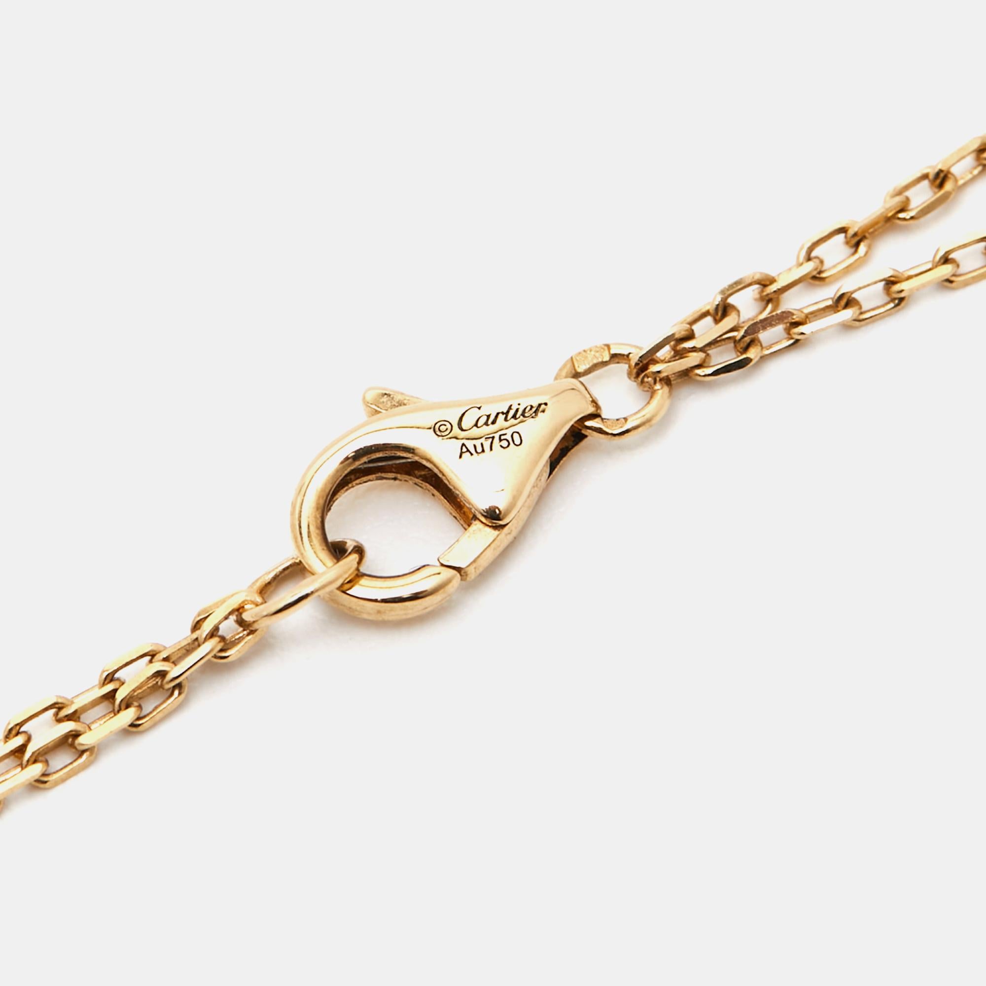 Uncut Cartier Love Diamond 18k Yellow Gold Necklace