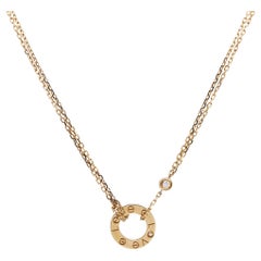 Retro Cartier Love Diamond 18k Yellow Gold Necklace