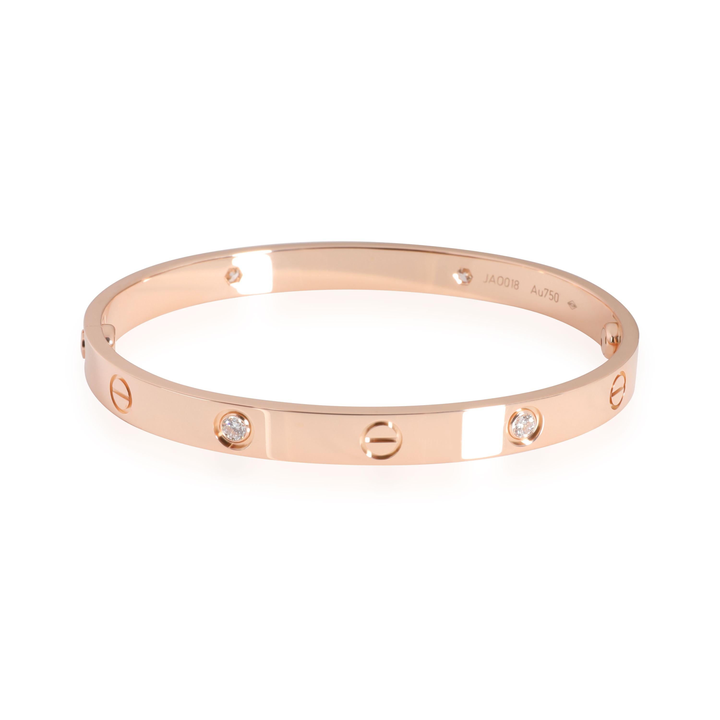 
Cartier Love Diamond Bangle in 18K Rose Gold 0.4 CTW

PRIMARY DETAILS
SKU: 111531
Listing Title: Cartier Love Diamond Bangle in 18K Rose Gold 0.4 CTW
Condition Description: Retails for 11,100 USD. In excellent condition and recently polished.
