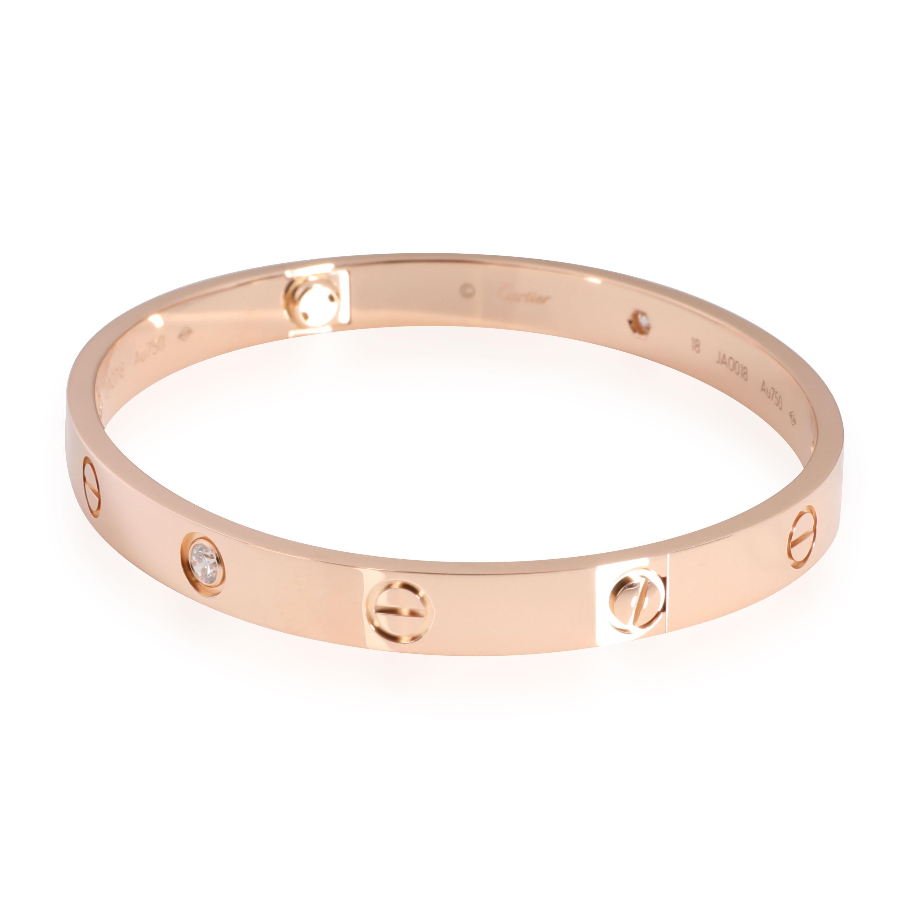 Cartier Love Diamond Bangle in 18K Rose Gold 0.4 CTW In Excellent Condition In New York, NY
