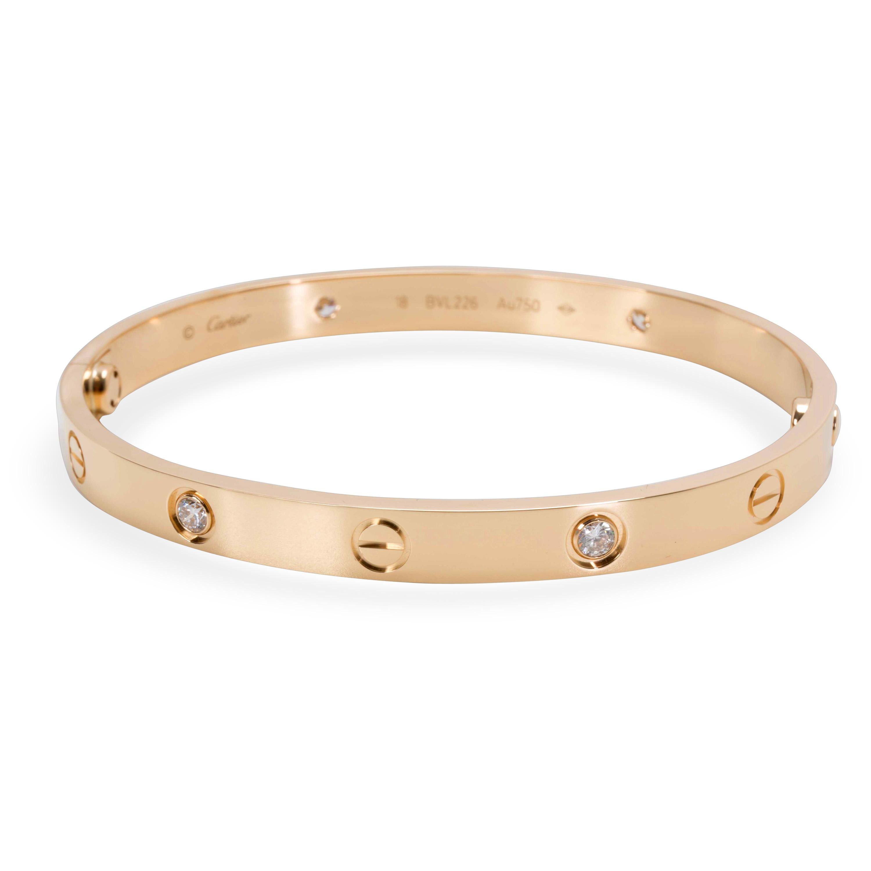 Cartier Love Diamond Bangle in 18 Karat Yellow Gold 'Size 18' In Excellent Condition In New York, NY
