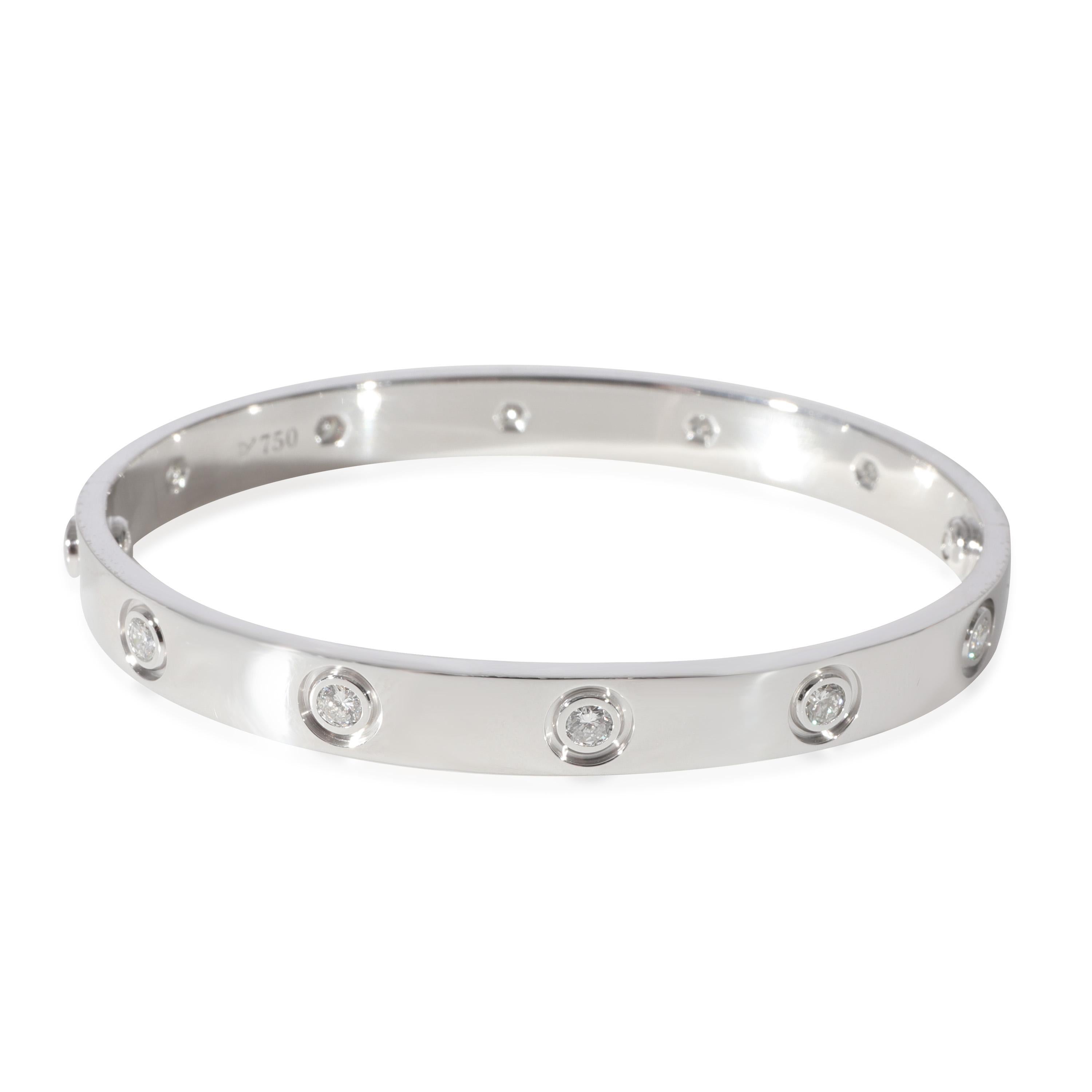 Cartier LOVE Diamond Bracelet in 18k 18 KT White Gold 0.96 CTW

PRIMARY DETAILS
SKU: 128207
Listing Title: Cartier LOVE Diamond Bracelet in 18k 18 KT White Gold 0.96 CTW
Condition Description: Retails for 17200 USD. In excellent condition and