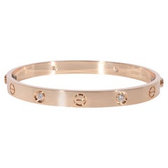 Cartier Love Diamond Bracelet in 18K 18K Rose Gold 0.42 Ctw