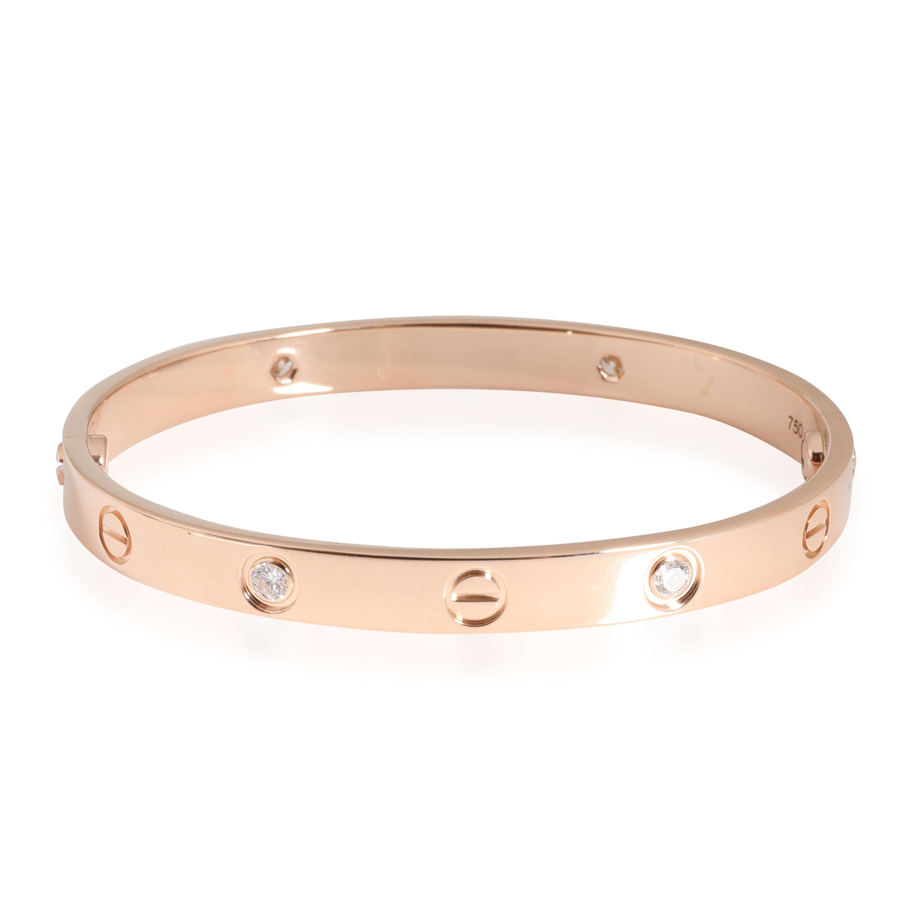 Cartier Love Diamond Bracelet in 18k Pink Gold 0.42 CTW

PRIMARY DETAILS
SKU: 114447
Listing Title: Cartier Love Diamond Bracelet in 18k Pink Gold 0.42 CTW
Condition Description: Retails for 11100 USD. In excellent condition and recently polished.