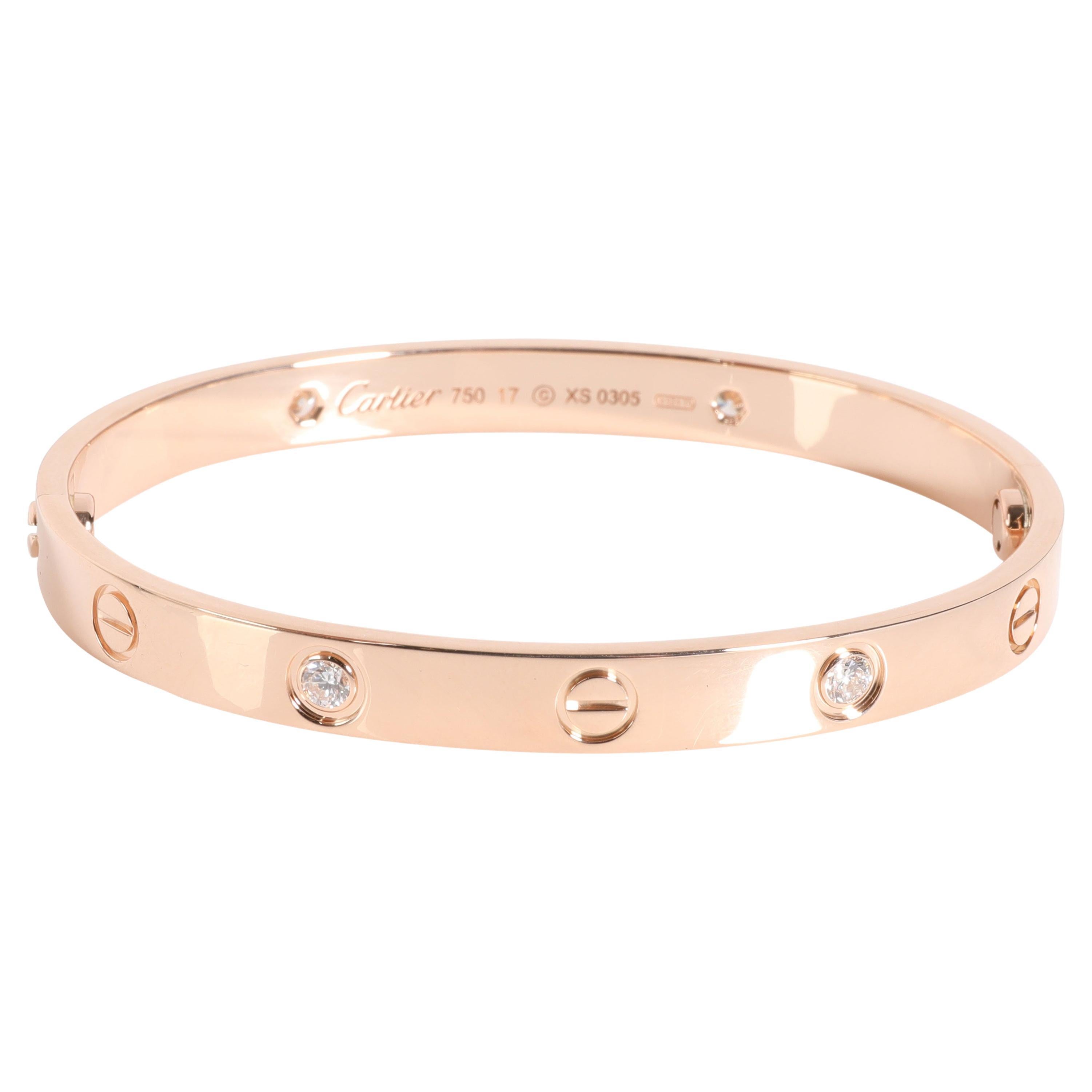 Cartier Love Diamond Bracelet in 18k Yellow Gold 0.42 CTW For Sale at ...
