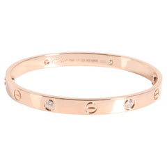 Cartier Love Diamond Bracelet in 18k Pink Gold 0.42 CTW