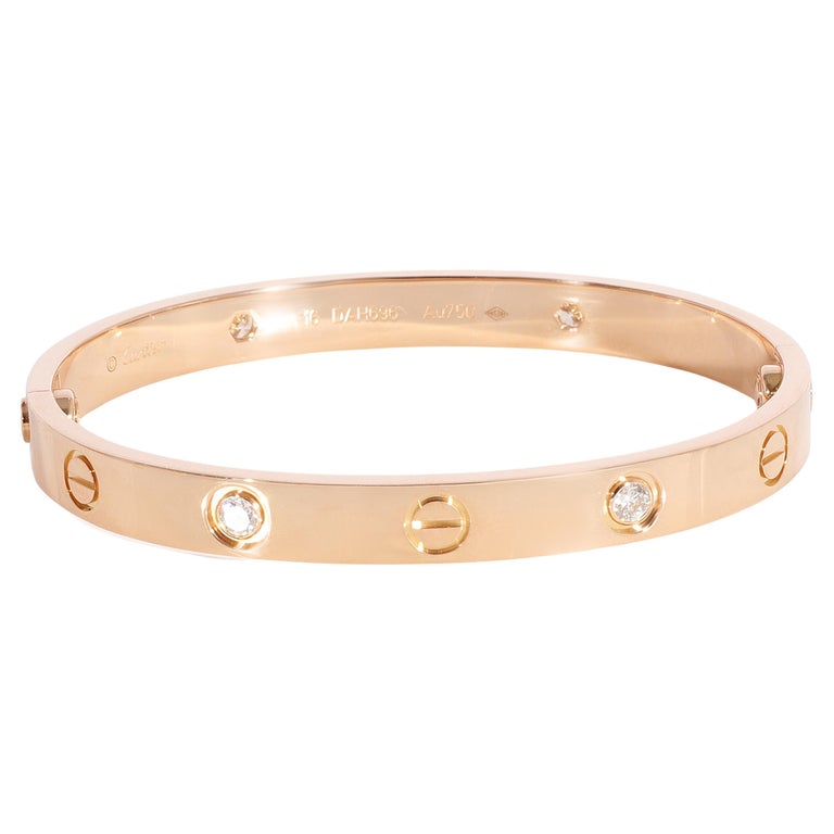 Cartier Love Diamond Bracelet in 18K Pink Gold 0.42 Ctw For Sale at 1stDibs