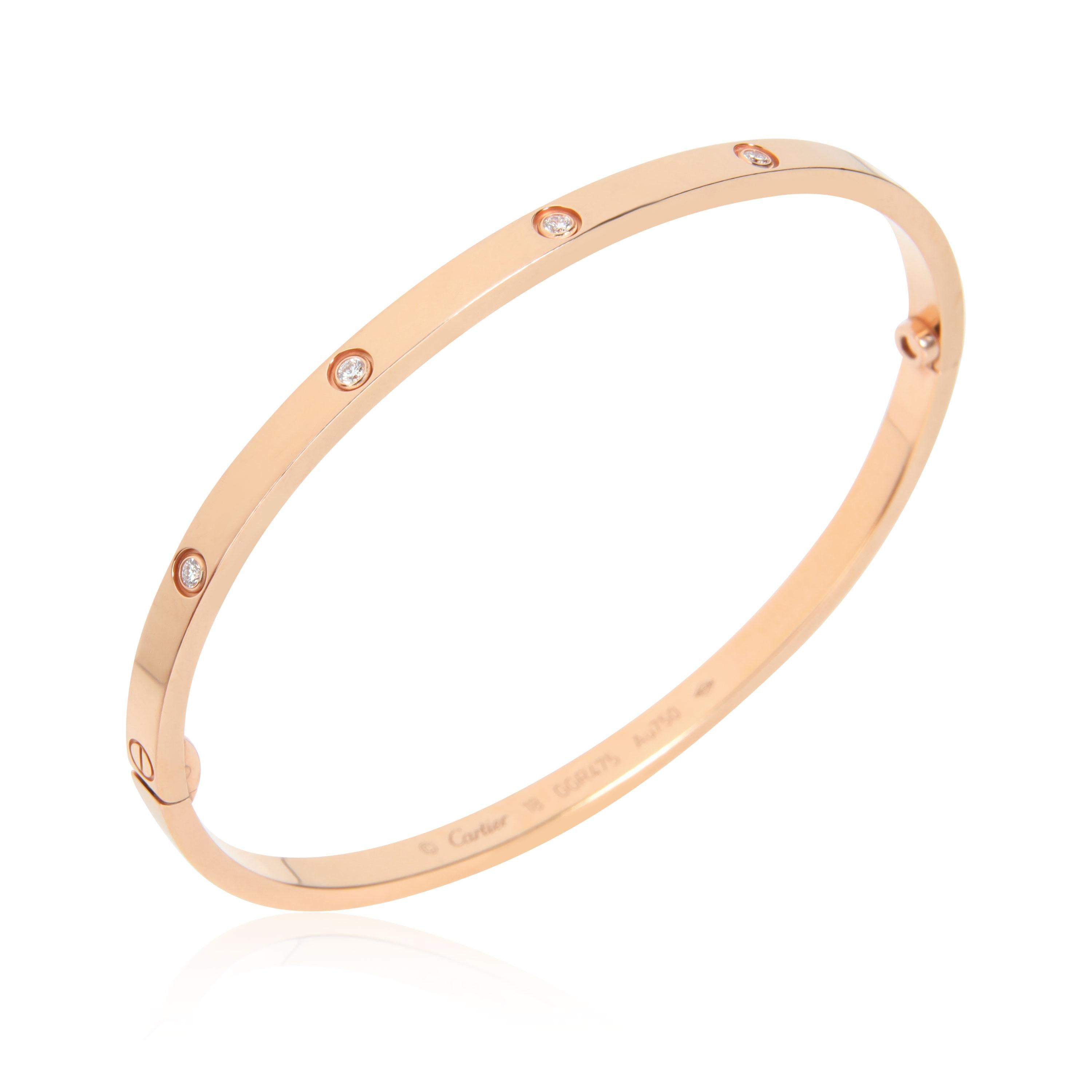 artier Love Diamond Bracelet in 18K Rose Gold 0.21 CTW

PRIMARY DETAILS
SKU: 111534
Listing Title: Cartier Love Diamond Bracelet in 18K Rose Gold 0.21 CTW
Condition Description: Retails for 8,900 USD. In excellent condition and recently polished.