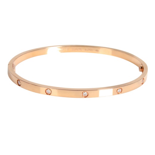 Cartier Love Diamond Bracelet In 18k Rose Gold 0 21 Ctw For Sale At 1stdibs