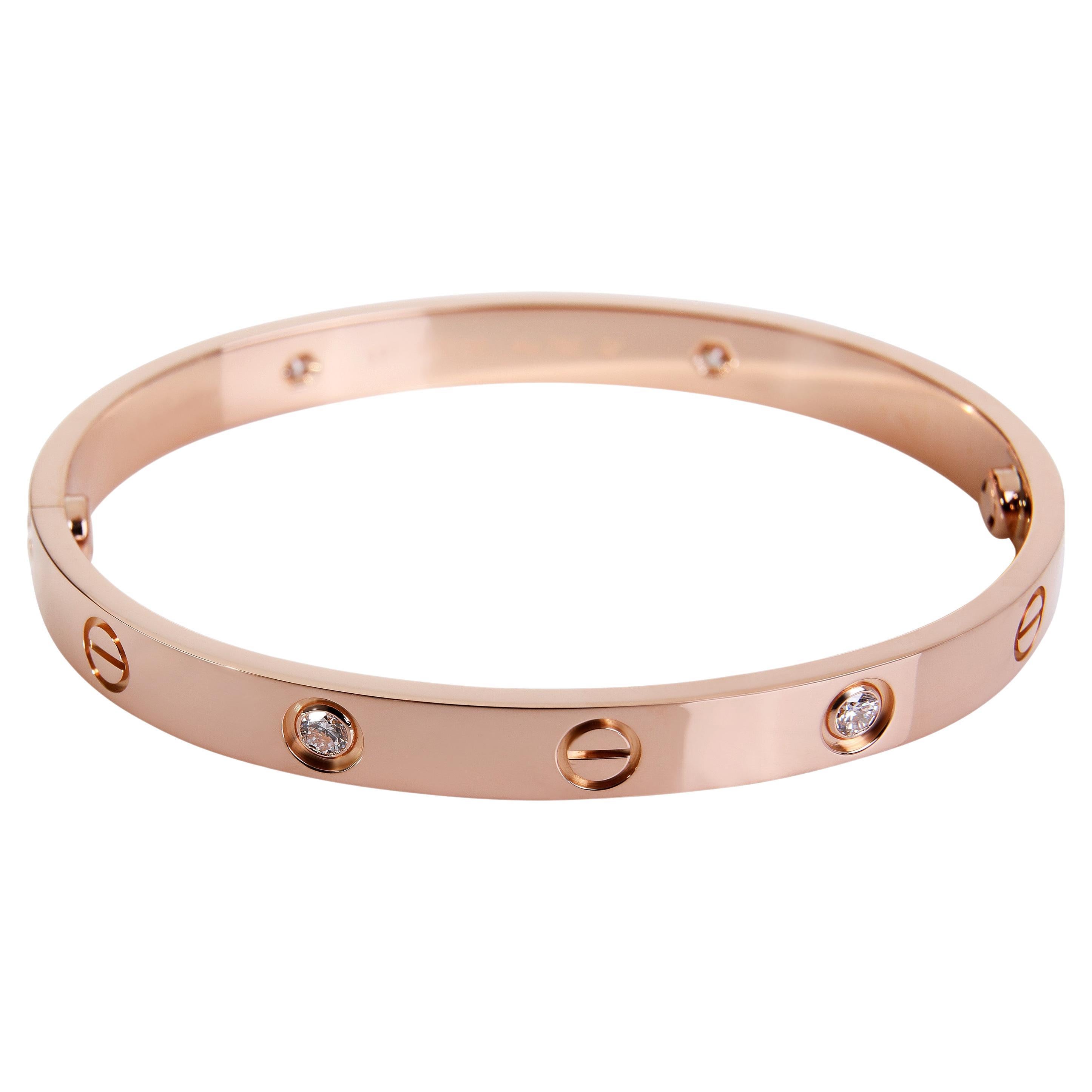 Cartier Love Diamond Bracelet in 18K Rose Gold