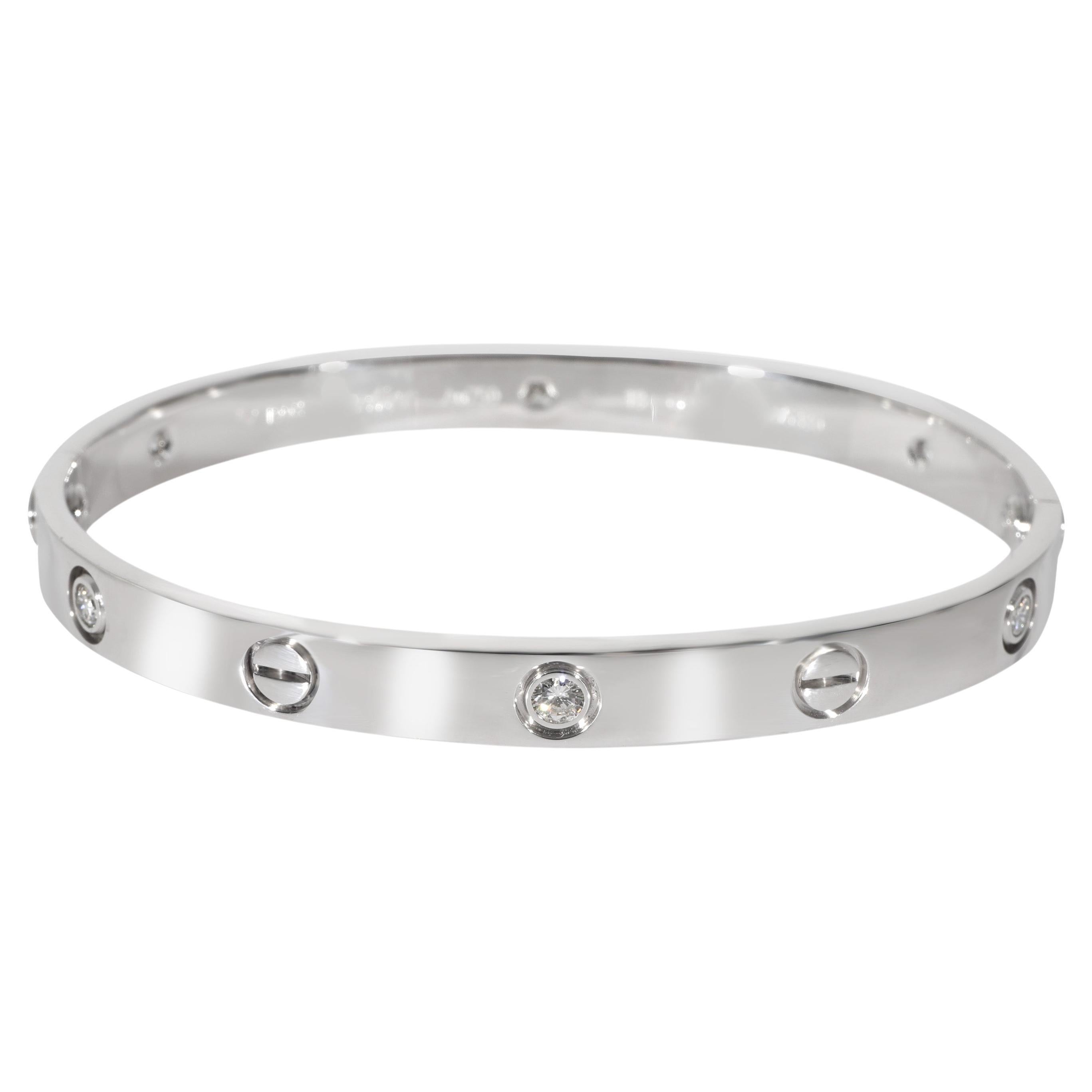 Cartier Love Diamond Bracelet with 10 Diamonds in 18k White Gold 0.21 ...