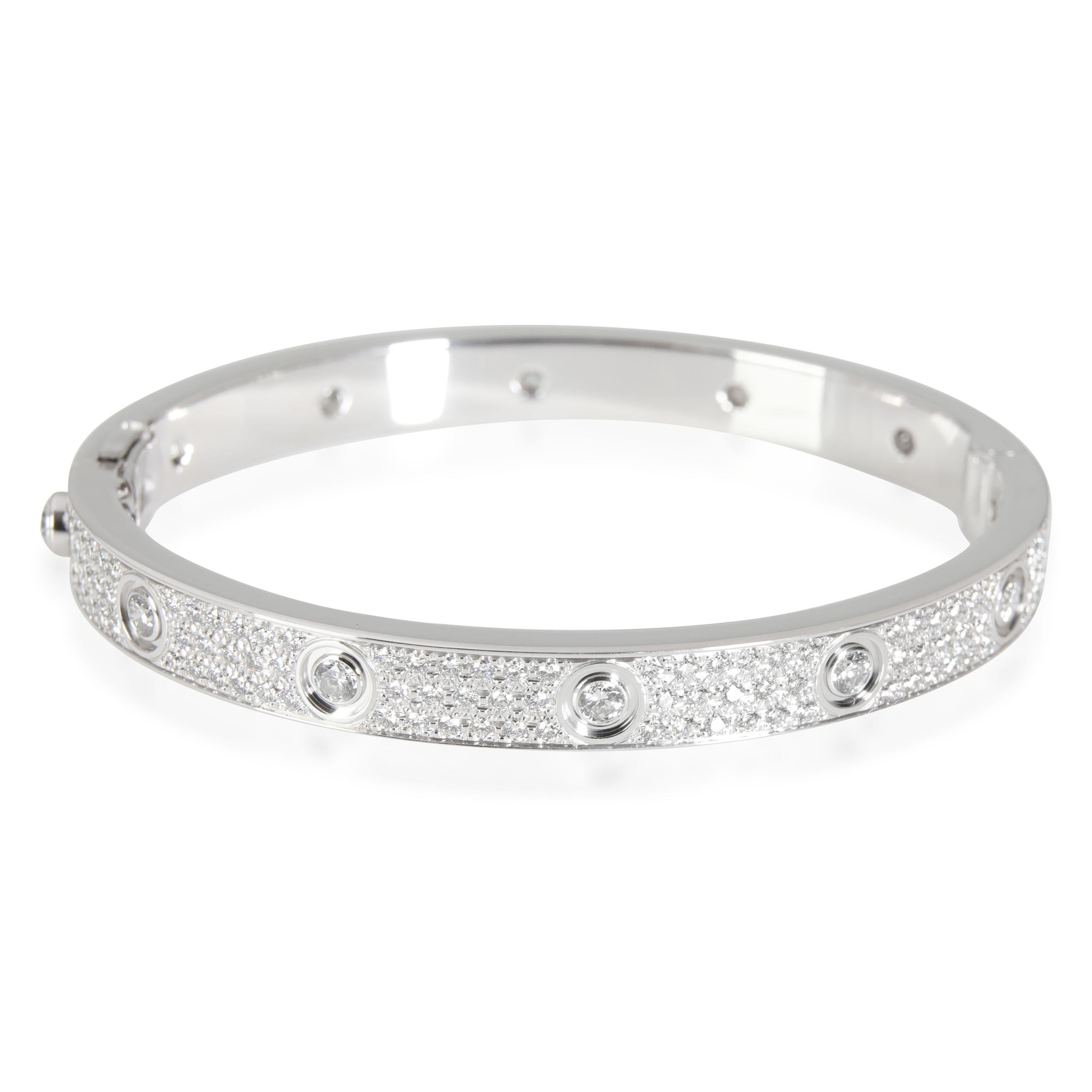 Cartier LOVE Diamond Bracelet in 18K White Gold 3.15 CTW

PRIMARY DETAILS
SKU: 115123
Listing Title: Cartier LOVE Diamond Bracelet in 18K White Gold 3.15 CTW
Condition Description: Retails for 62000 USD. In excellent condition and recently polished.
