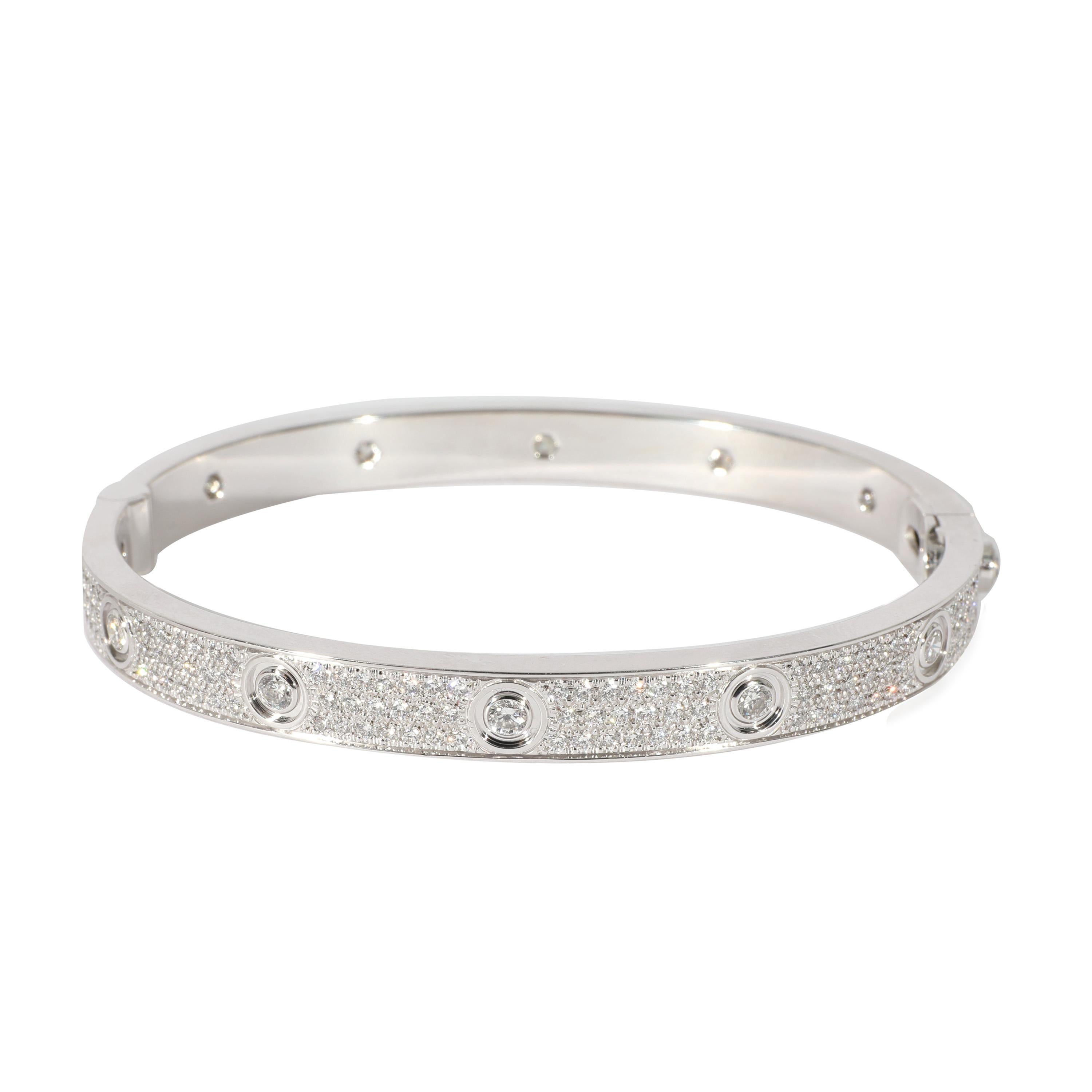 Cartier Love Diamond Bracelet in 18k White Gold 3.15 CTW
 
 PRIMARY DETAILS
 SKU: 129151
 Listing Title: Cartier Love Diamond Bracelet in 18k White Gold 3.15 CTW
 Condition Description: Cartier's Love collection is the epitome of iconic, from the