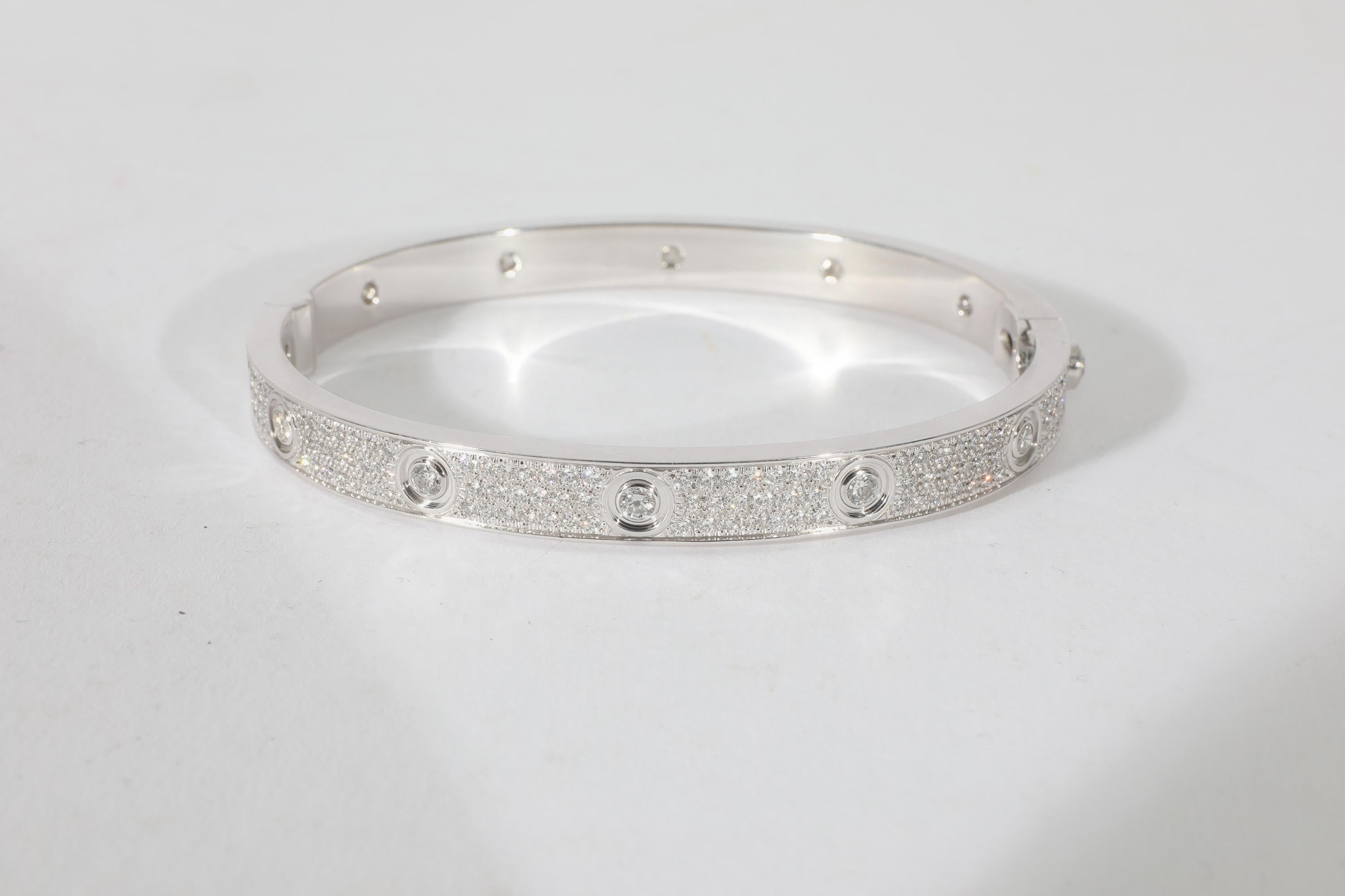 white gold diamond cartier love bracelet