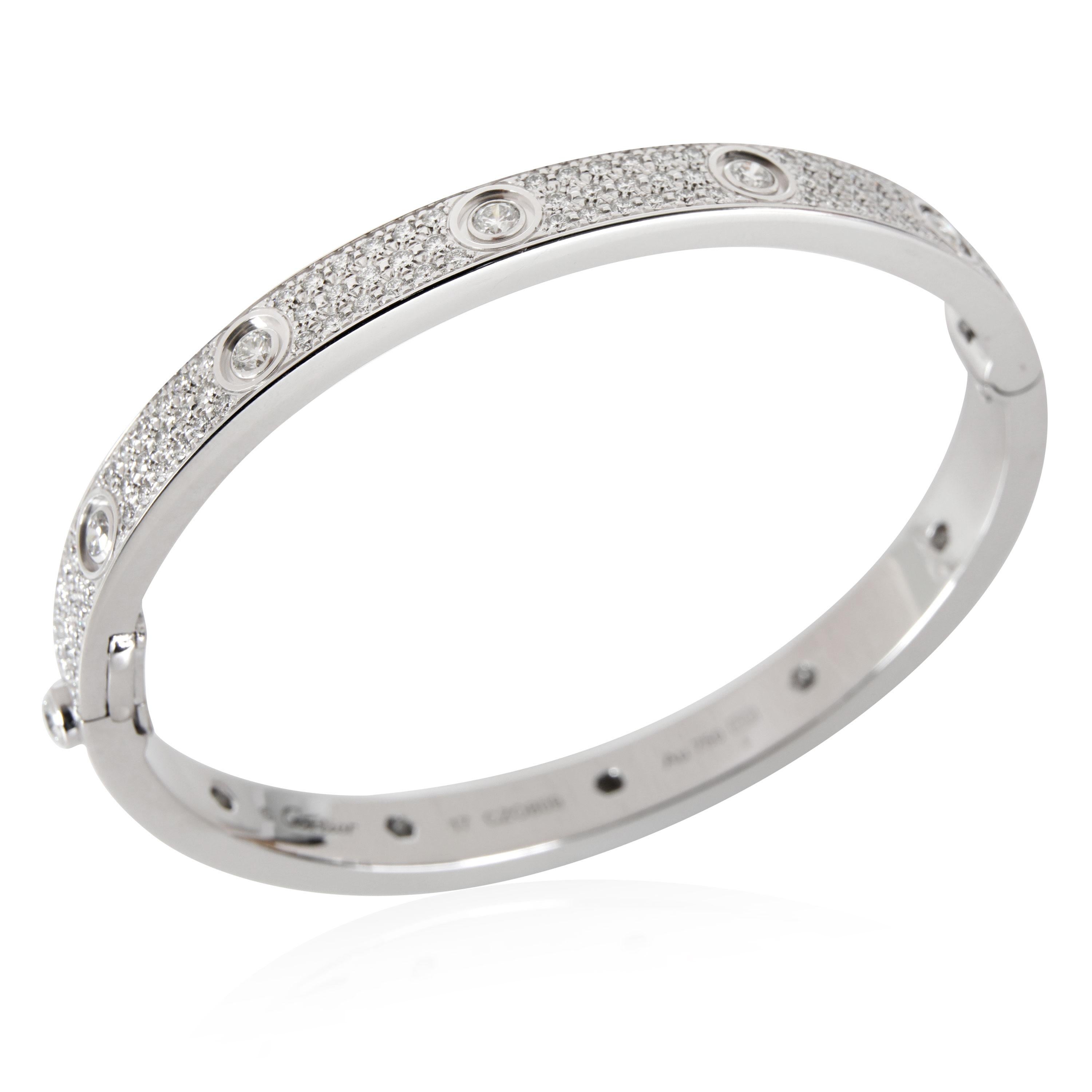 Cartier Love Diamond Bracelet in 18K White Gold 3.15 CTW In Excellent Condition In New York, NY