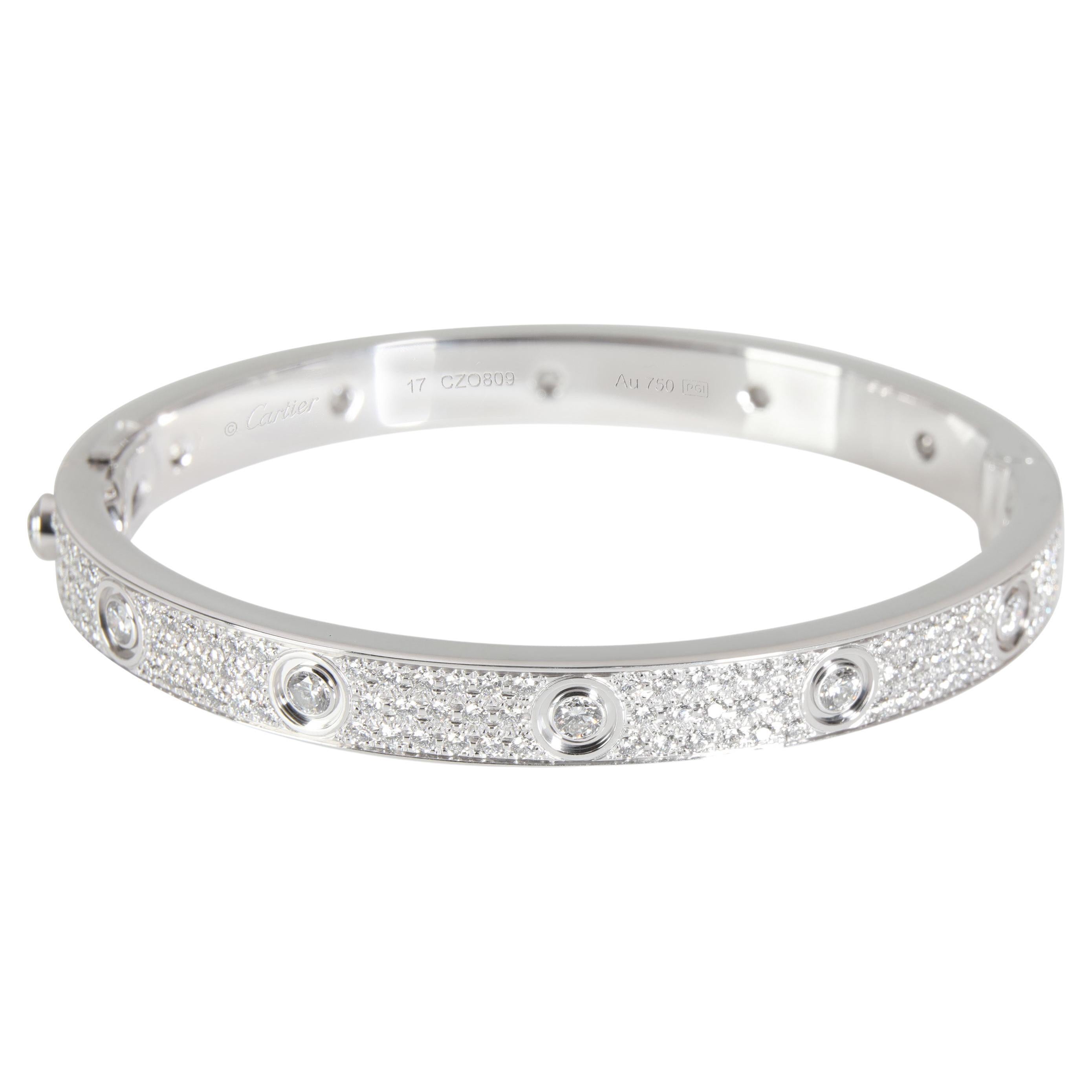 Cartier Love Diamond Bracelet in 18K White Gold 3.15 CTW