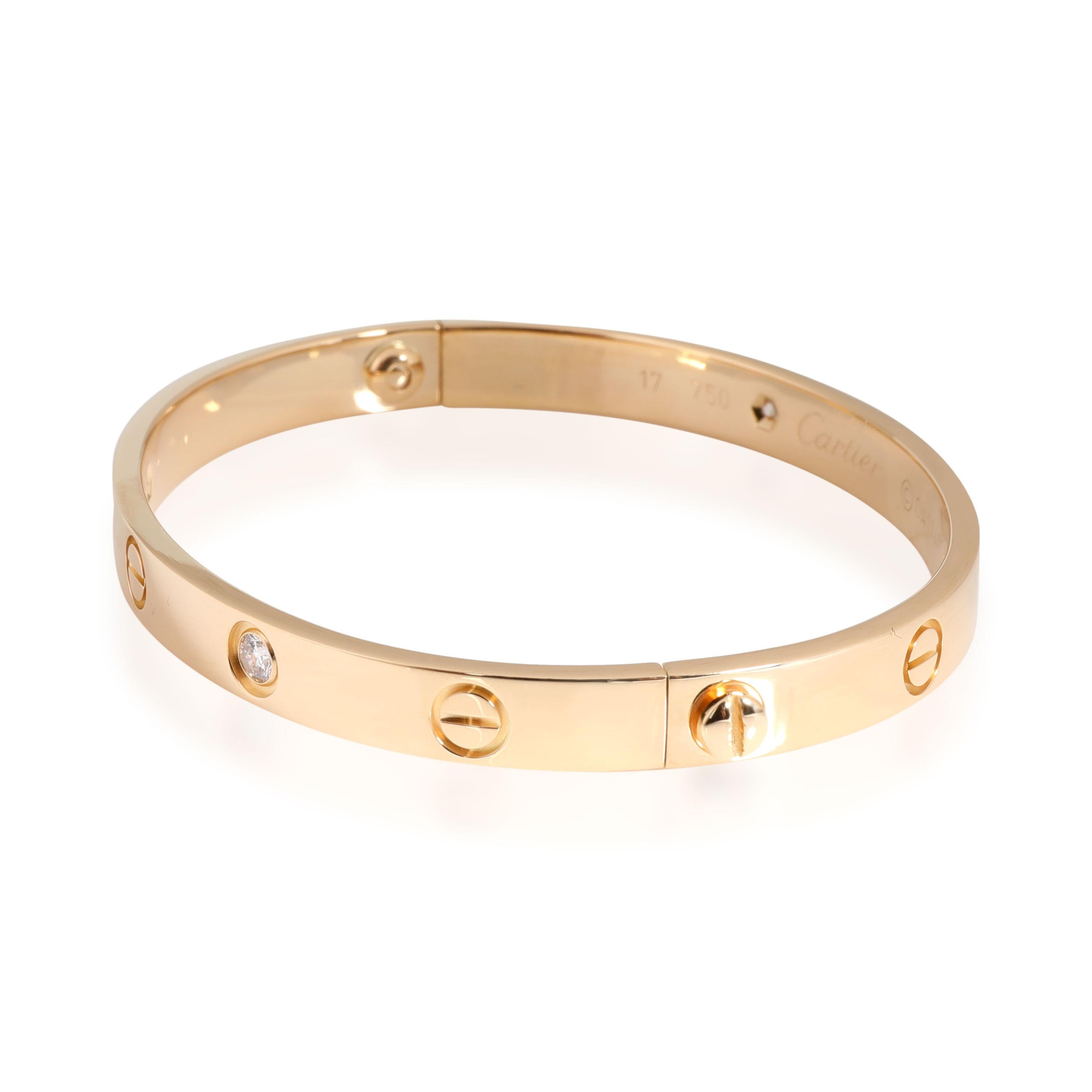 Cartier: Love Cartier 18 Karat Gelbgold Armband mit Diamant 0,42 Karat für Damen oder Herren