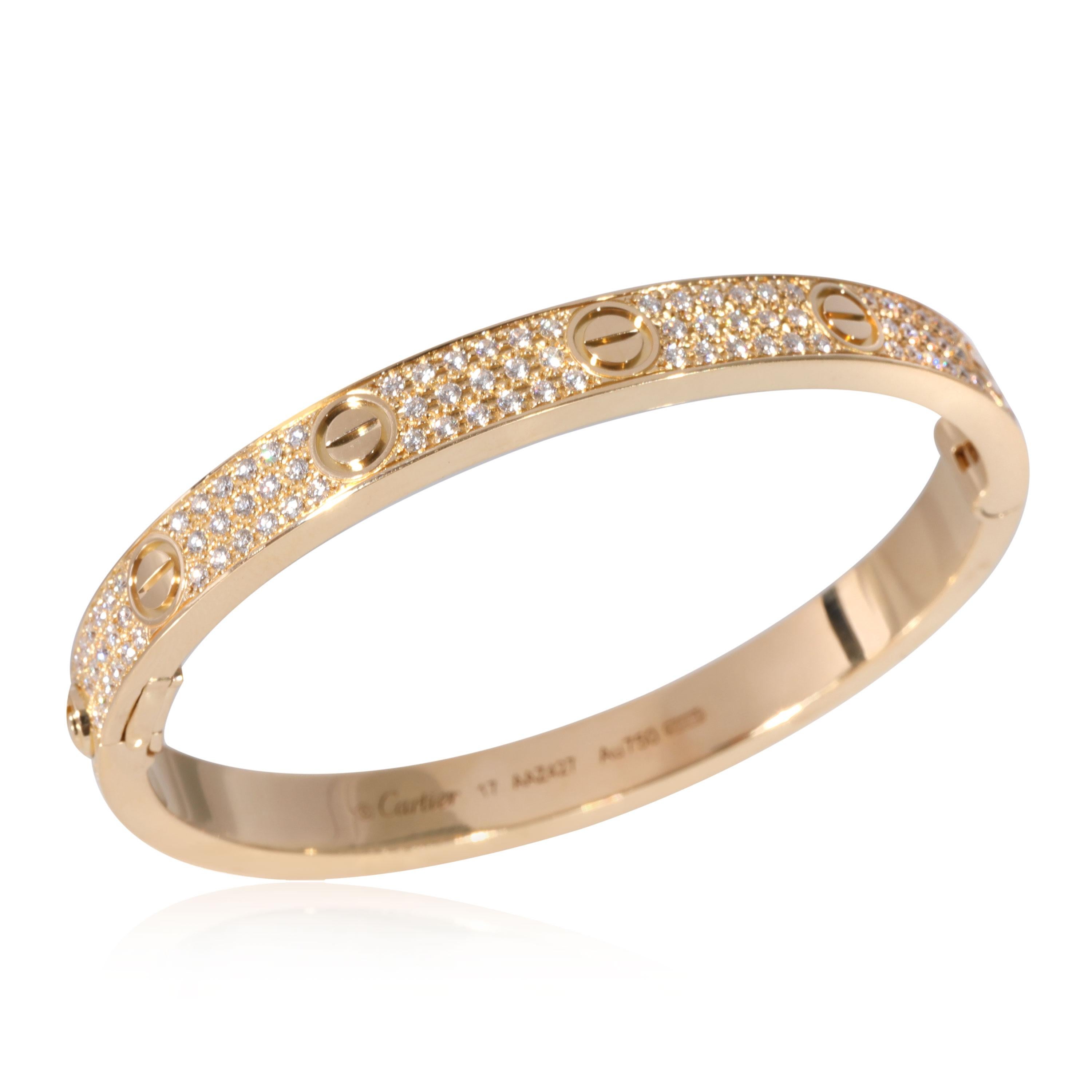 Cartier Love Diamond Bracelet in 18K Yellow Gold 2 CTW For Sale at