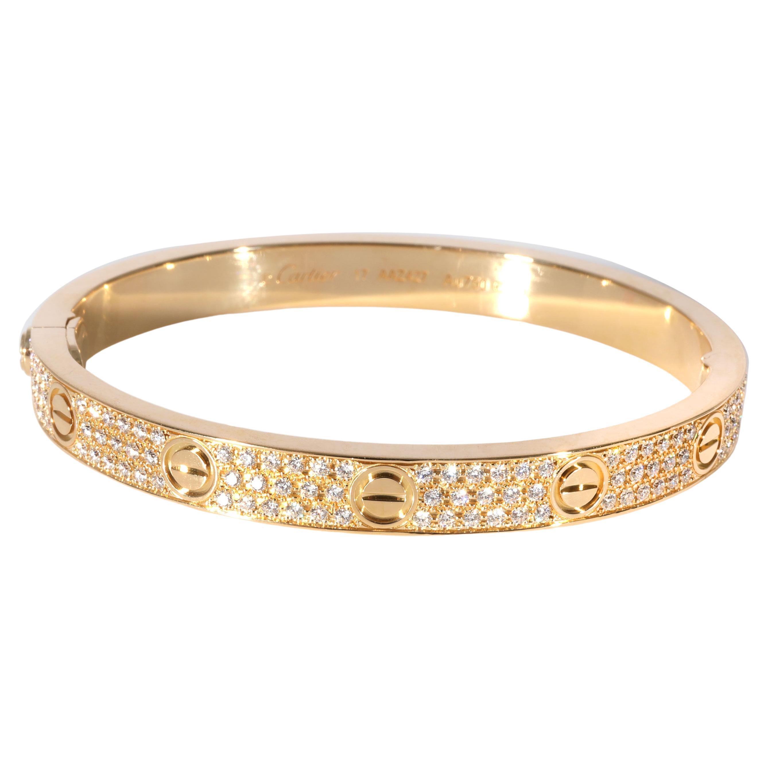 Cartier Love Diamond Bracelet in 18K Yellow Gold 2 CTW For Sale at