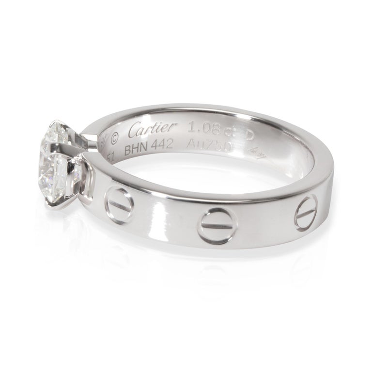 Cartier Love Diamond Engagement Ring in 18 Karat White Gold 1.08 Carat