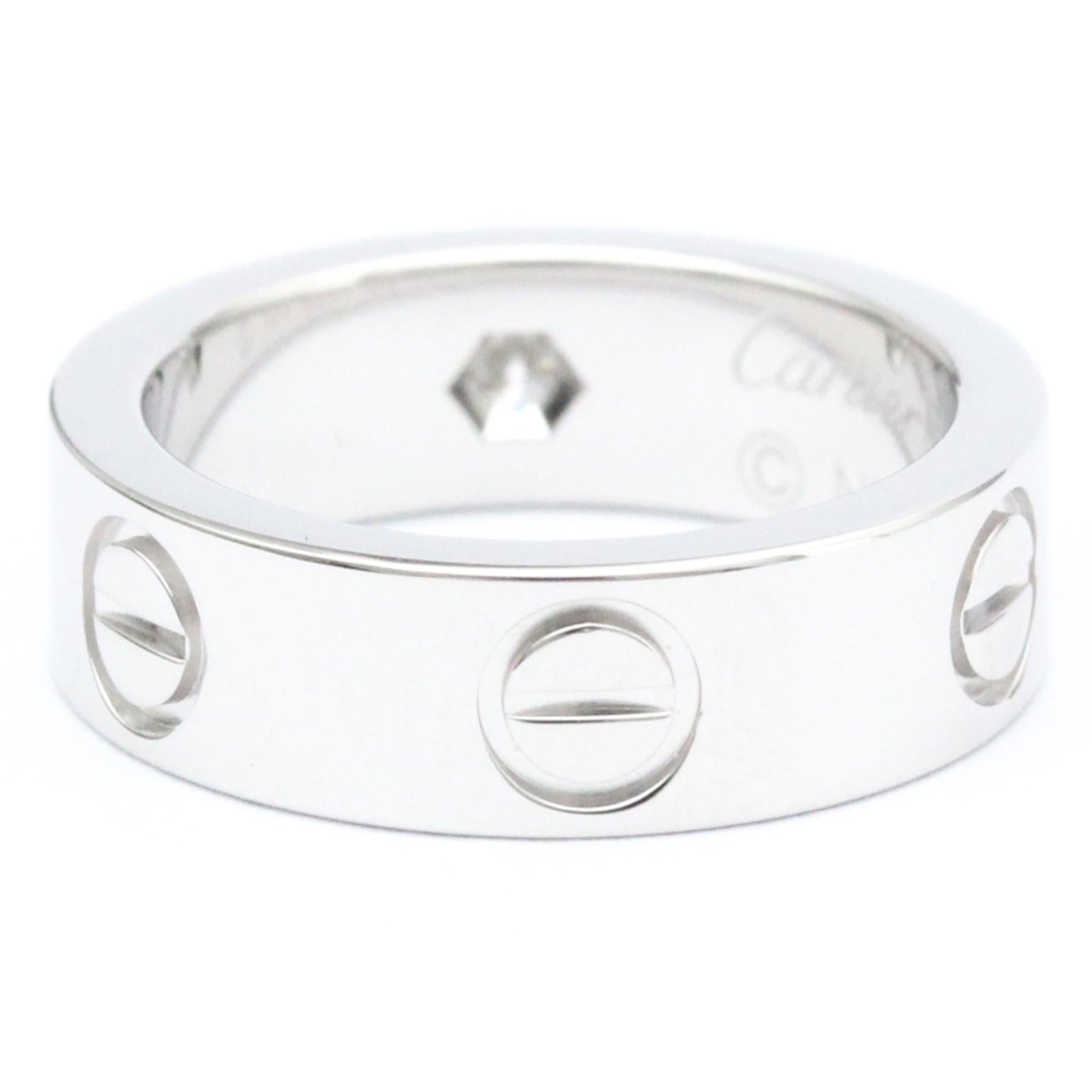 Women's or Men's Cartier Love Diamond Fashion Band Ring in Silver and 18K White Gold For Sale