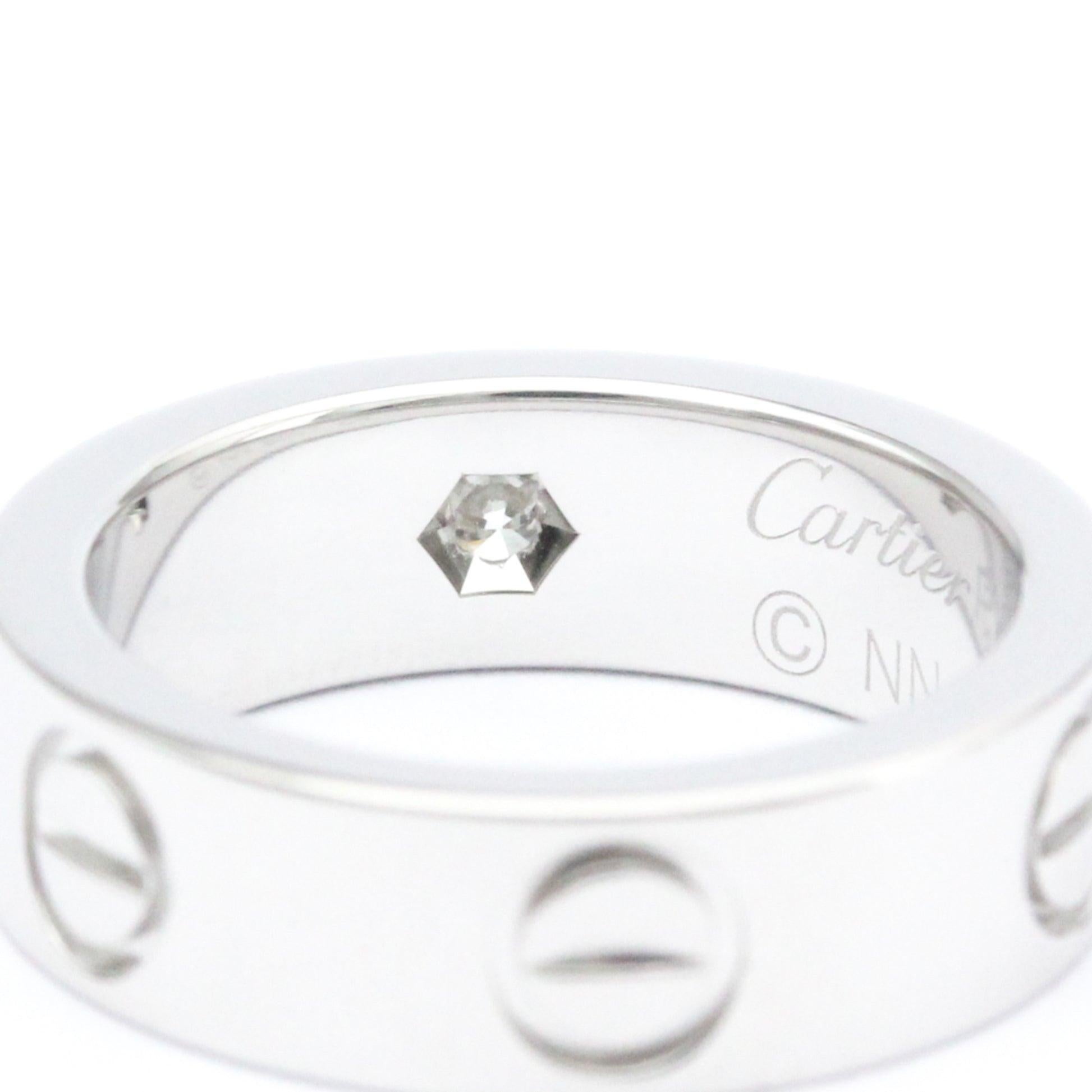 Cartier Love Diamond Fashion Band Ring in Silver and 18K White Gold For Sale 4