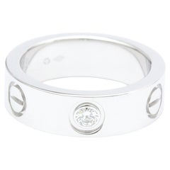 Cartier Love Diamond Fashion Band Ring in Silver and 18K White Gold