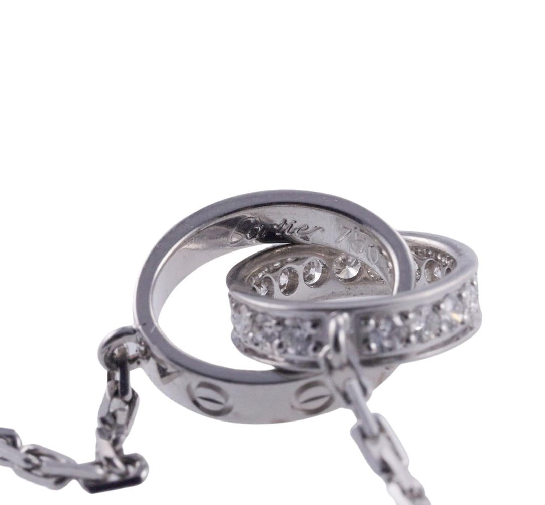 Cartier Love Diamant-Halskette mit Gold-Anhänger im Zustand „Hervorragend“ im Angebot in Lambertville, NJ