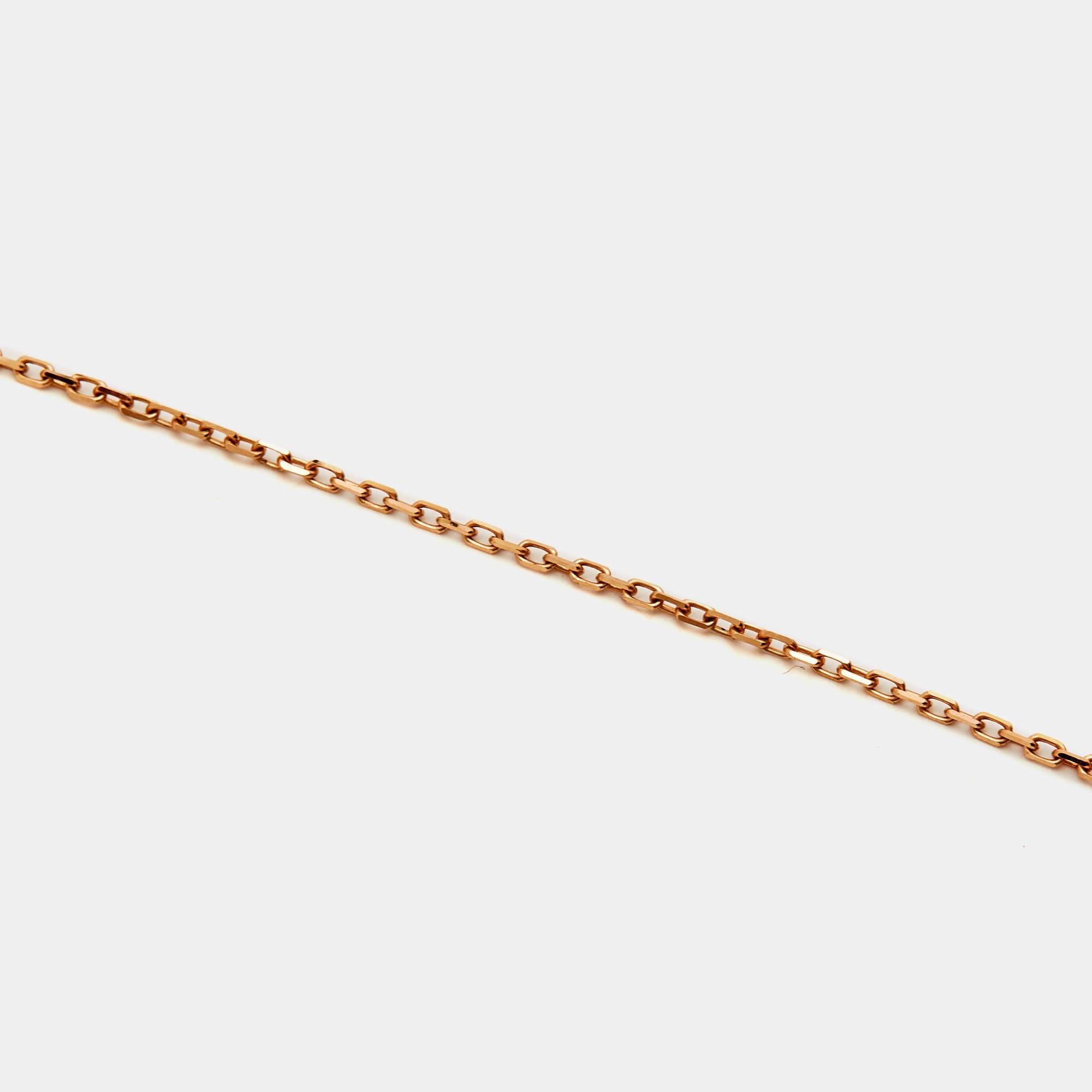 Cartier Love Diamond Interlocking Loops 18k Rose Gold Necklace In Excellent Condition For Sale In Dubai, Al Qouz 2