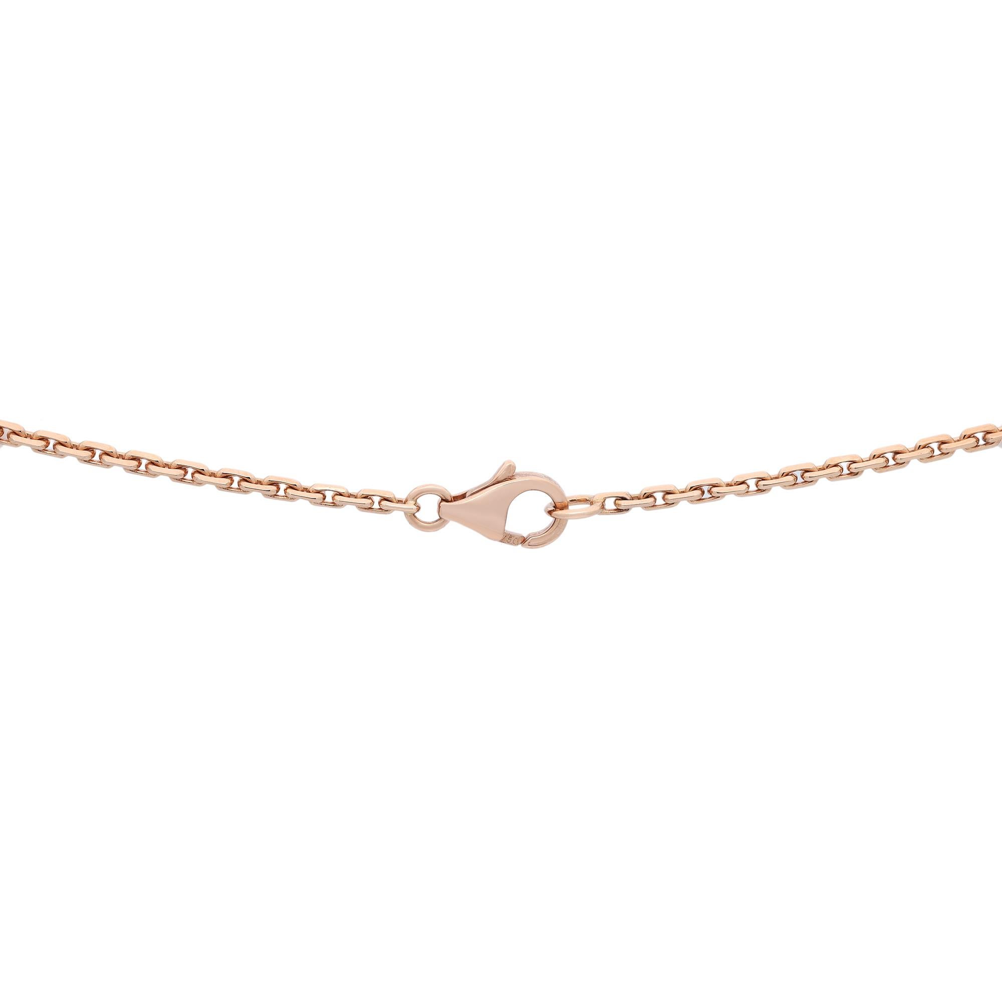Round Cut Cartier Love Diamond Necklace 18K Rose Gold 0.22Cttw