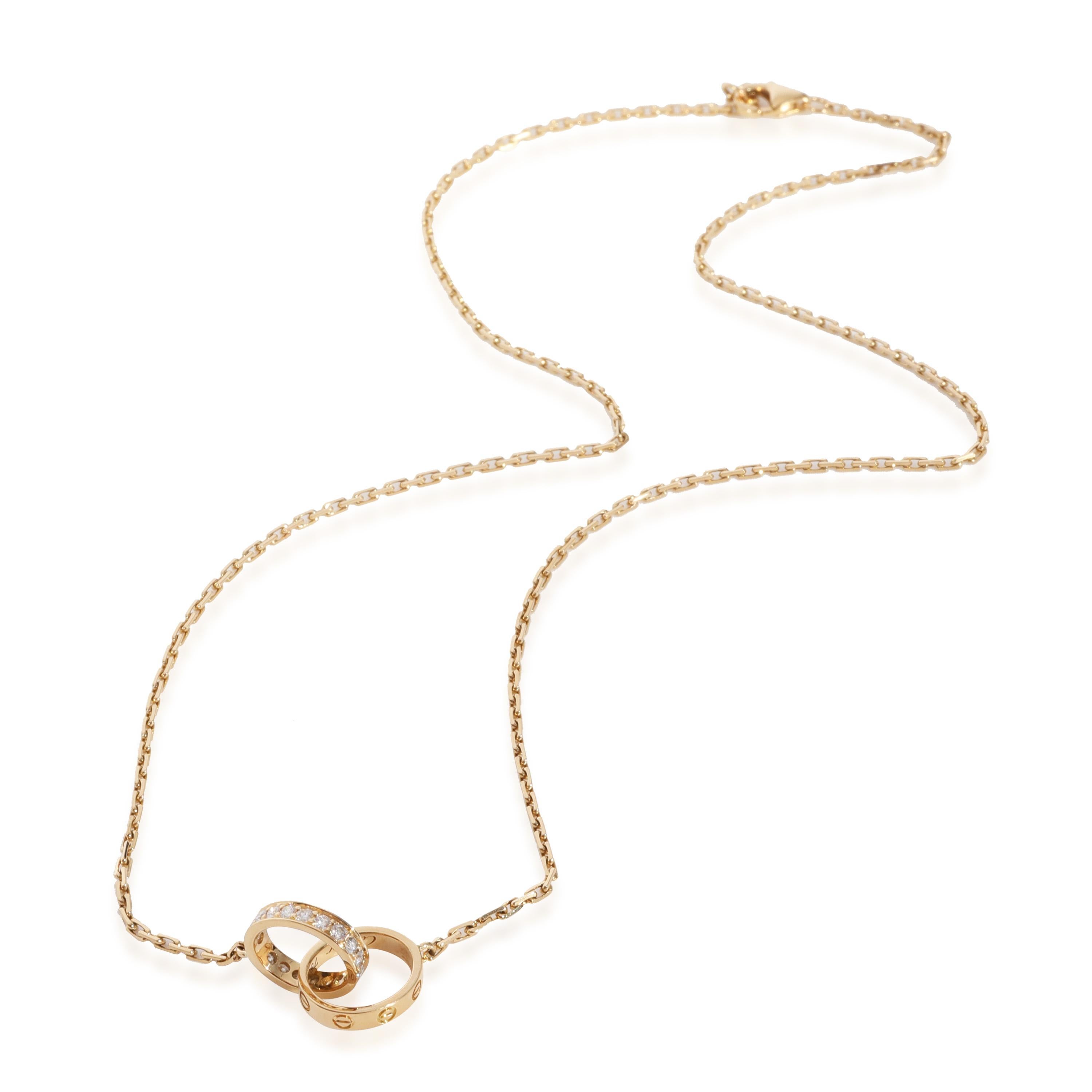 Cartier LOVE Diamond Necklace in 18K Yellow Gold 0.22 CTW
 
 PRIMARY DETAILS
 SKU: 128961
 Listing Title: Cartier LOVE Diamond Necklace in 18K Yellow Gold 0.22 CTW
 Condition Description: Cartier's Love collection is the epitome of iconic, from the