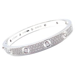 Bracelet Love Diamond Pave en or blanc de Cartier Taille 17