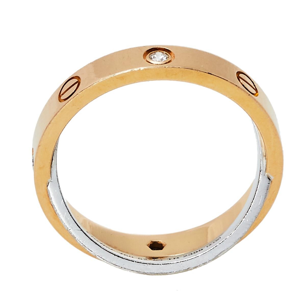 cartier love ring two tone