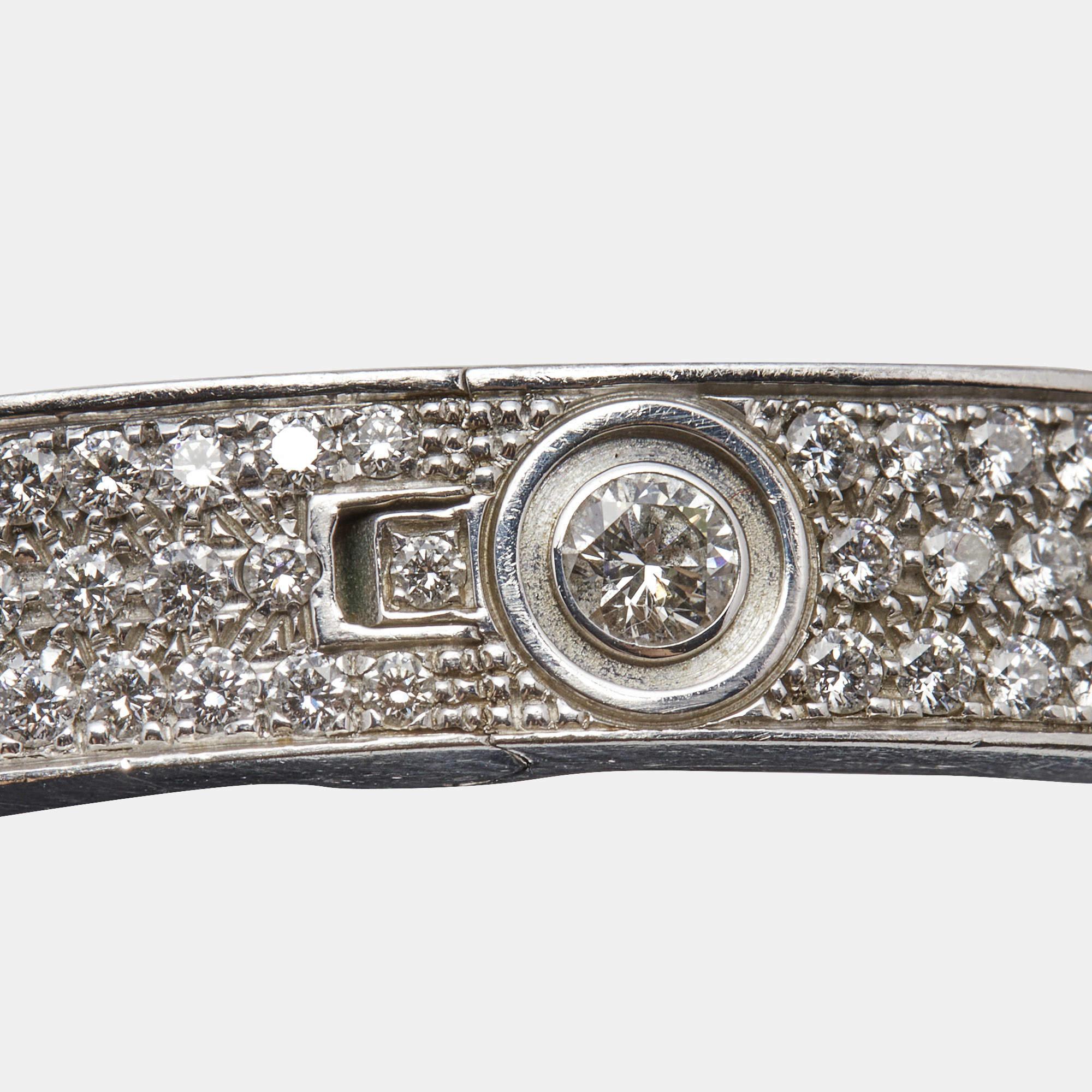 Cartier Love Diamond Paved 18k White Gold Bracelet 18 2