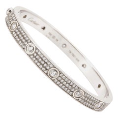 Cartier Love Diamond Paved 18k White Gold Bracelet 18 Cartier Love Diamond Paved 18k White Gold Bracelet 18