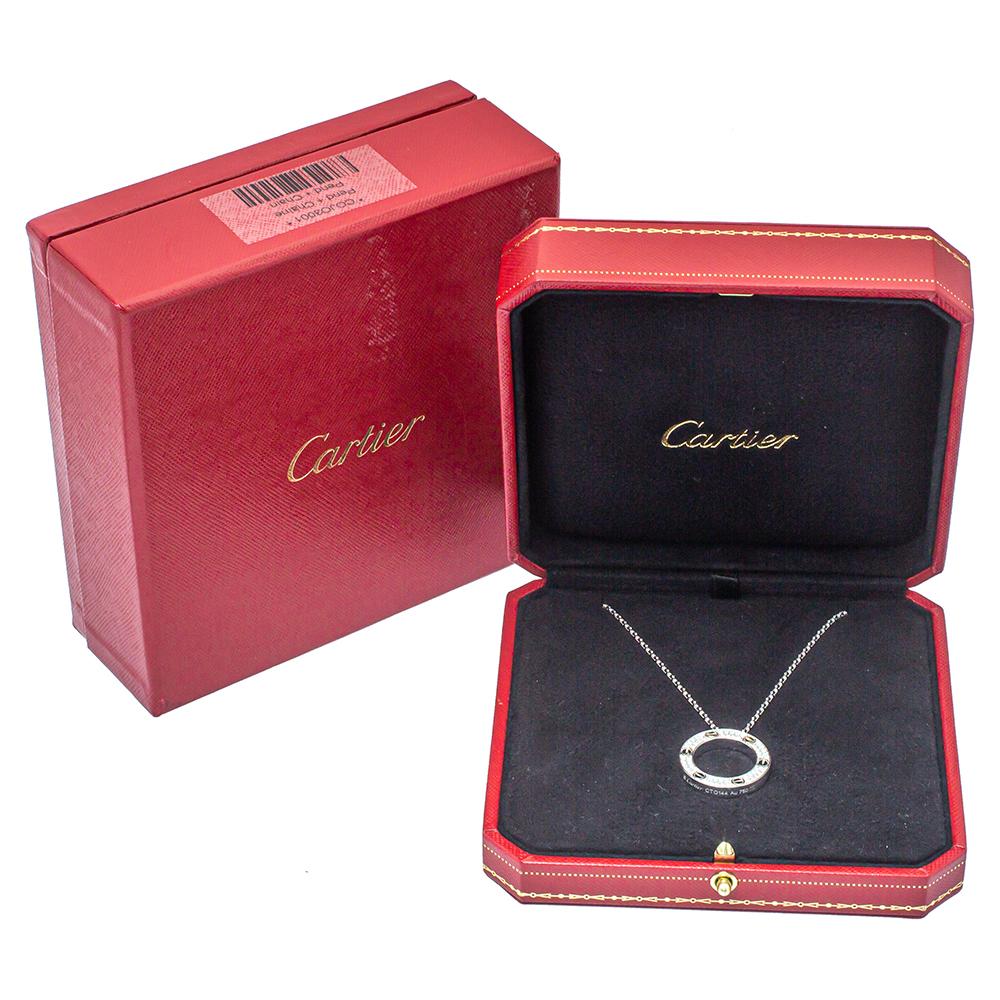 Cartier Love Diamond - Paved 18K White Gold Necklace 2