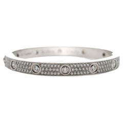 Cartier LOVE Diamant-Armband aus 18 Karat Weißgold mit Perlenbesatz_94336